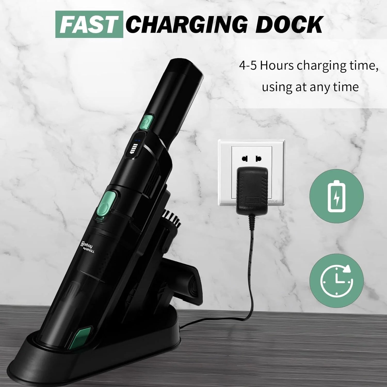 Cordless Handheld Vacuum with LED Display, 15KPA Suction, Fast Charging Dock N674