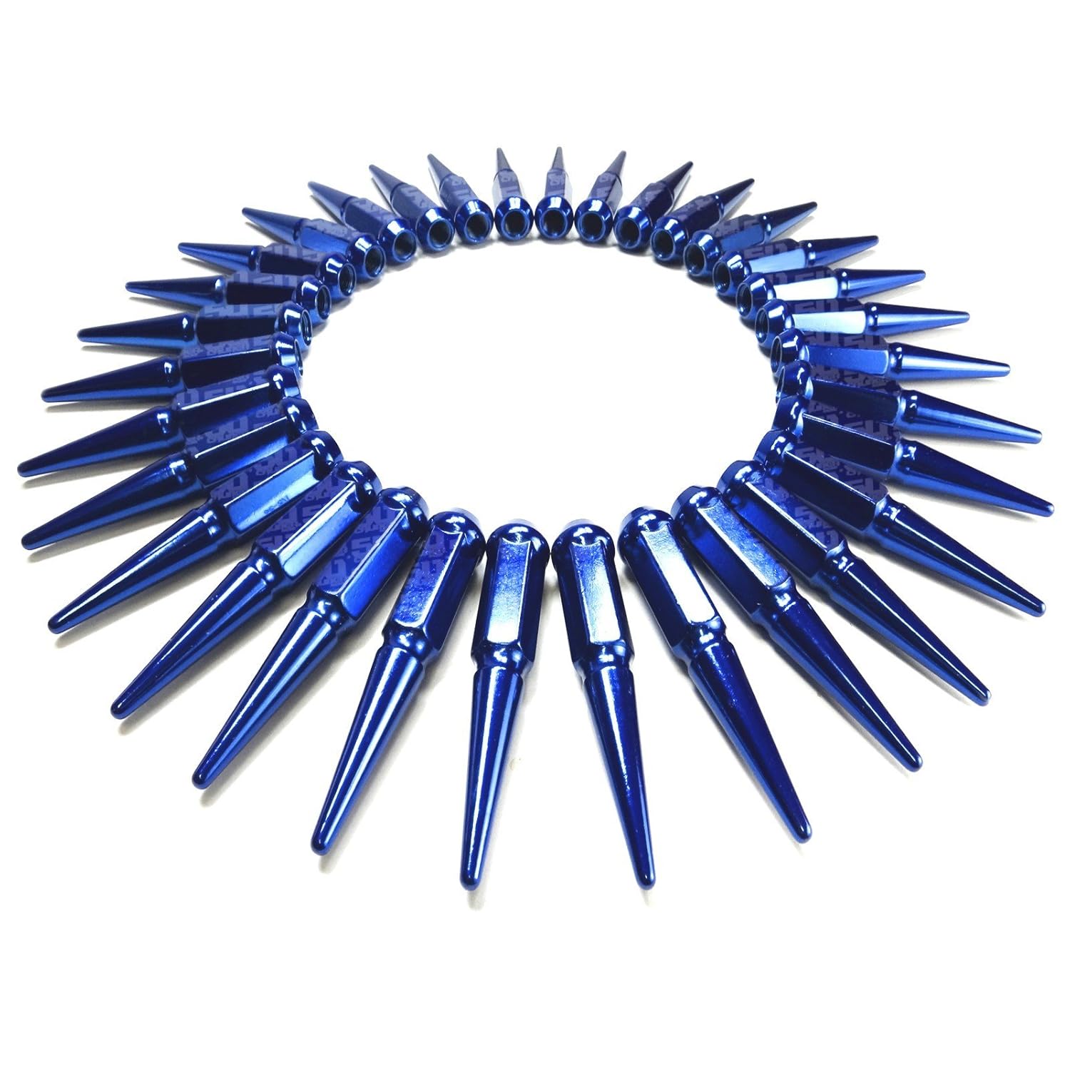 Set of 32 Blue Spiked Lug Nuts 14 x 2.0mm X845