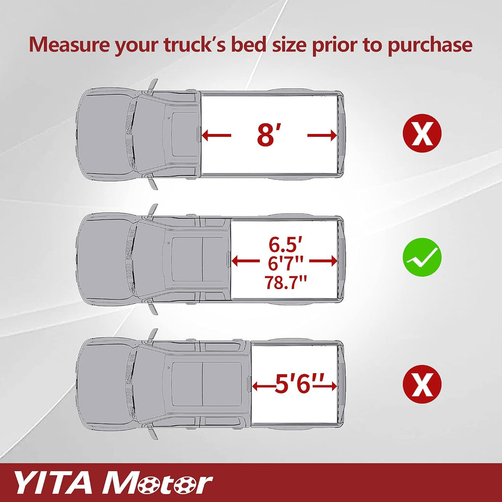Soft Tri-fold Truck Bed Tonneau Cover for 6.5 ft Bed N671043