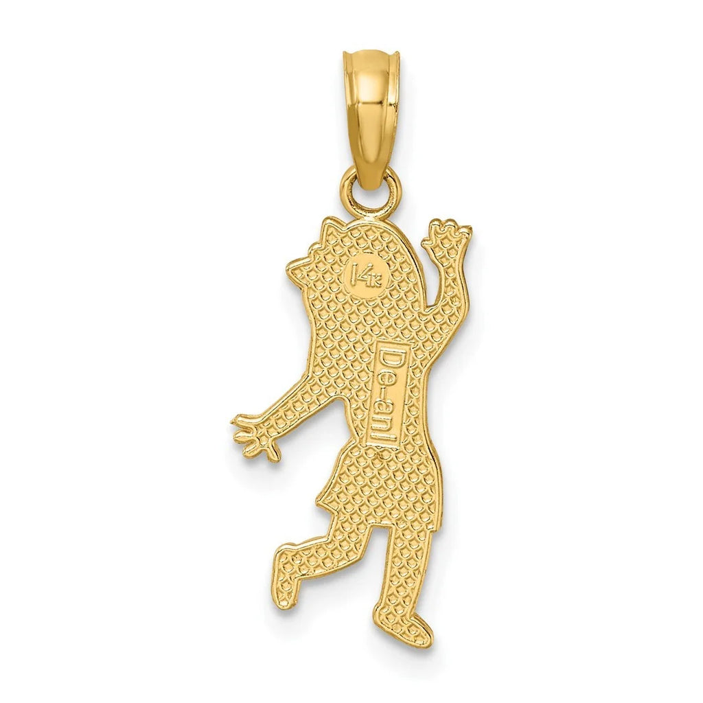 14K Solid Gold Girl Pendant Necklace Y1720