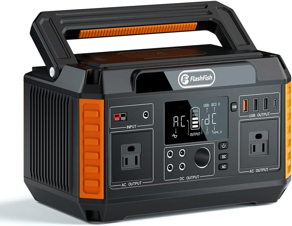 560W Portable Power Station, 520Wh/140400mAh, 2x110V/560W AC Outlets, 5xDC Output, 4xUSB Outputs, Lithium Battery Pack O24001