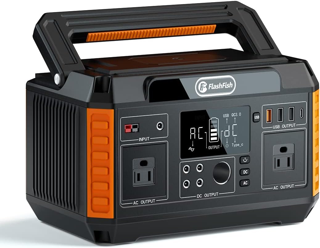 560W Portable Power Station, 520Wh/140400mAh, 2x110V/560W AC Outlets, 5xDC Output, 4xUSB Outputs, Lithium Battery Pack O24001