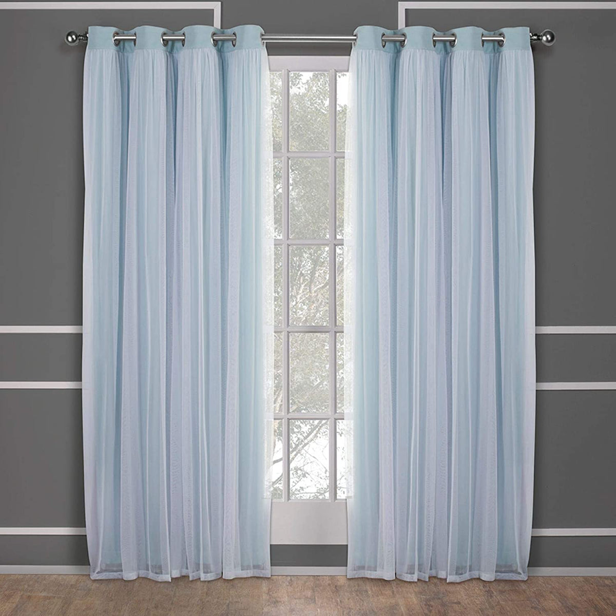Blue Grommet Curtains 52"x84" Y553