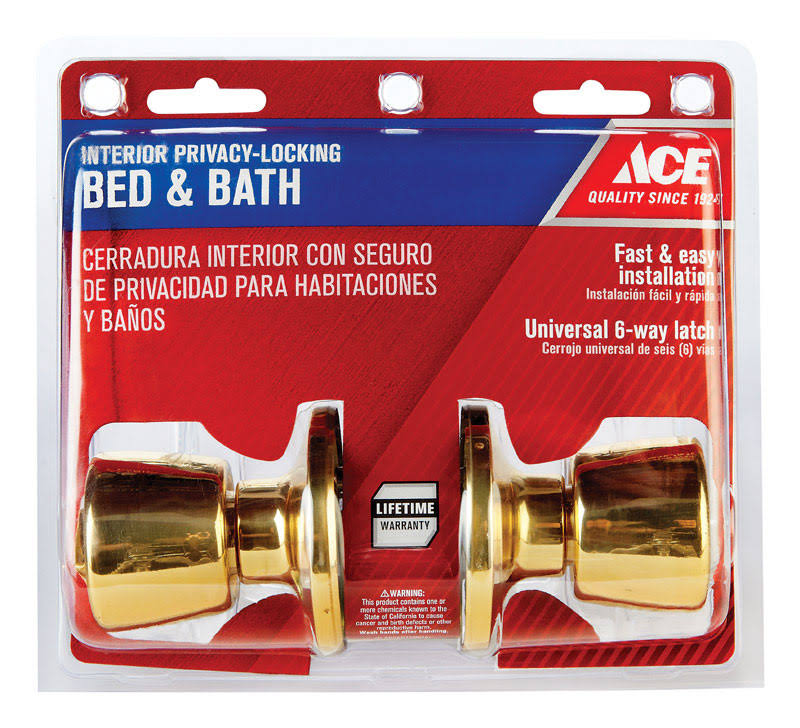Polished Brass Steel Privacy Lockset M516445