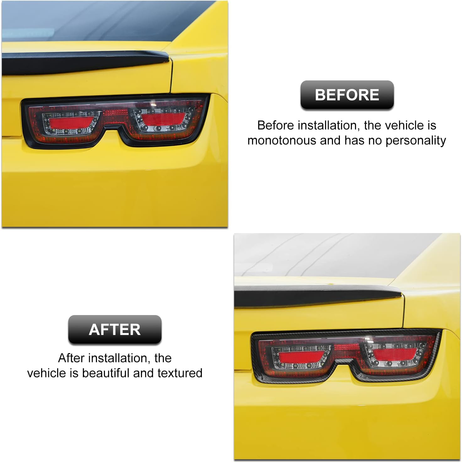 Carbon Fiber Grain Tail Light Cover Trim Frame Bezels G704241