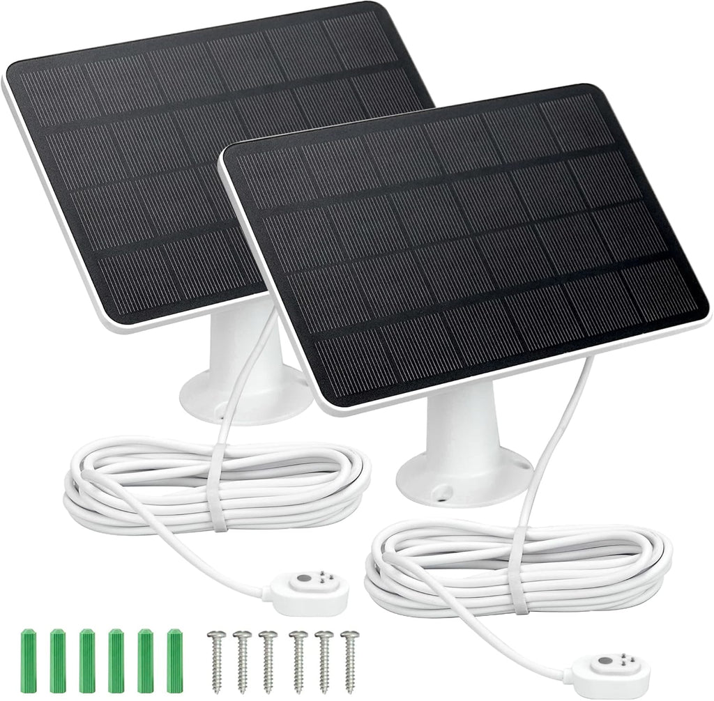 2 Pack 3.3W 5V Solar Panel with 9.8ft Weatherproof Charging Cable and Adjustable Mount F318125