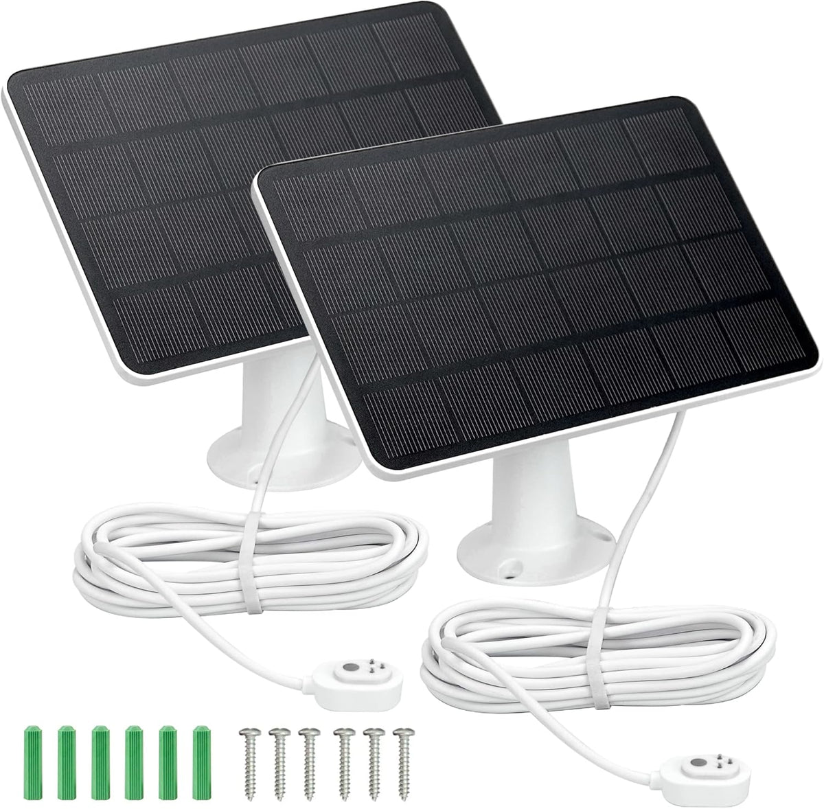2 Pack 3.3W 5V Solar Panel with 9.8ft Weatherproof Charging Cable and Adjustable Mount F318125