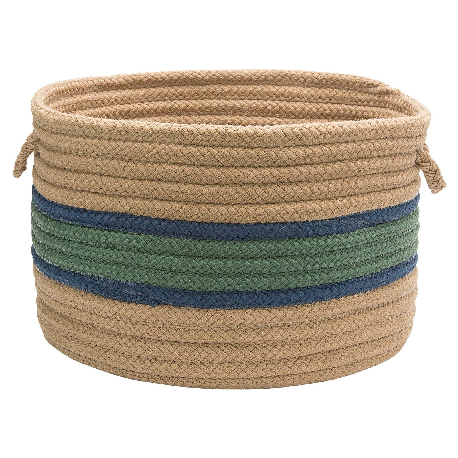 Myrtle Green/Jasmine Round Storage Basket T178