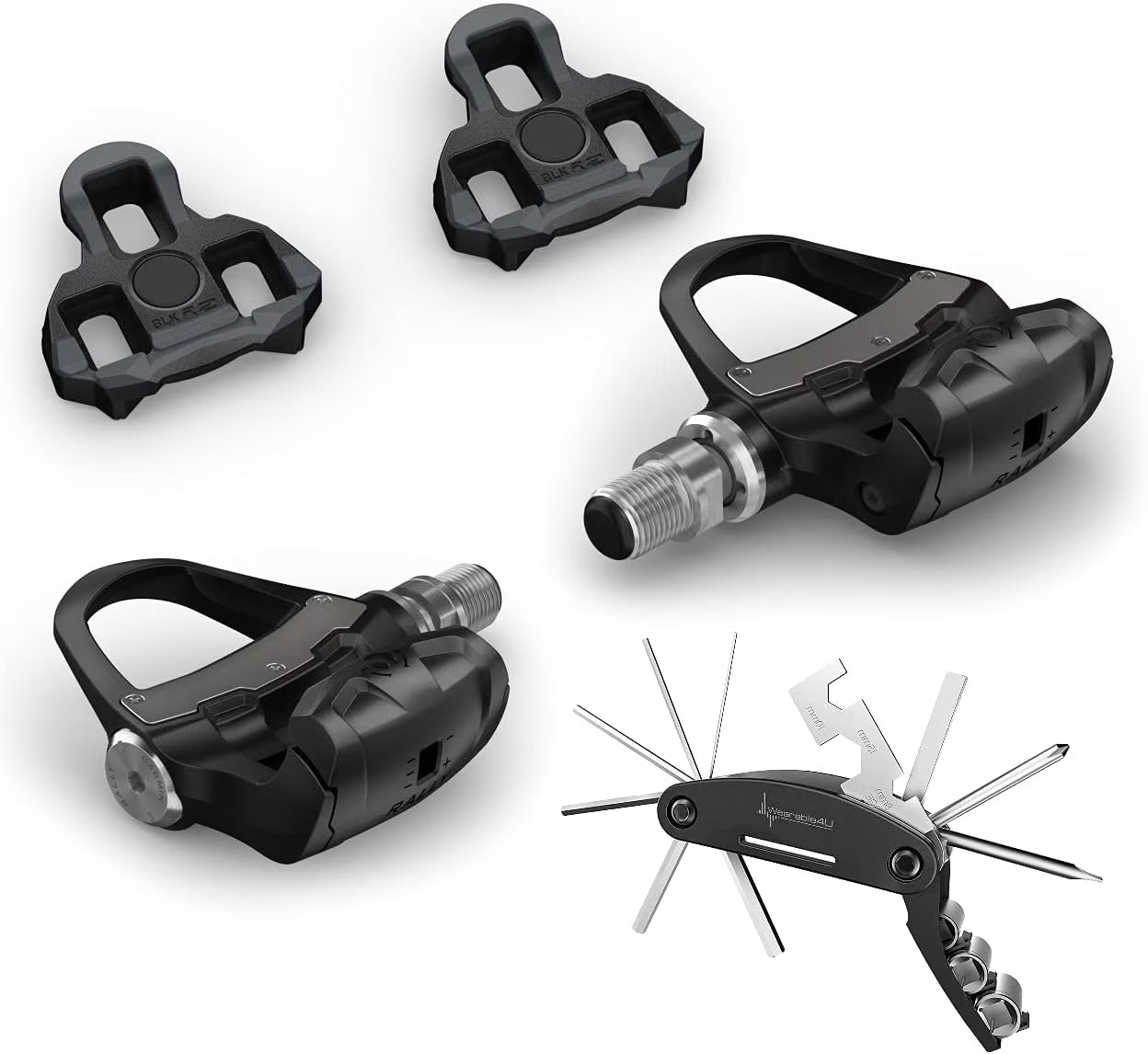 Power Meter with Cleats and Bike Multi-Tool Bundle Z4152