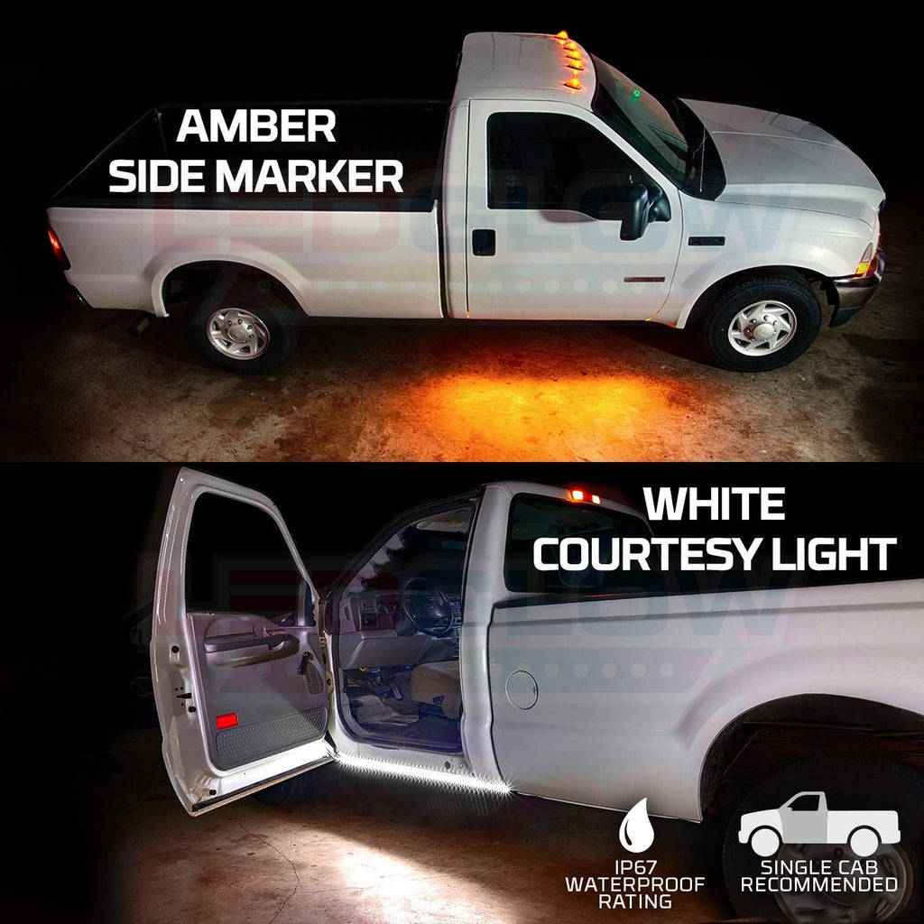 52 Truck LED Running Board Light Amber Side Marker Kit with White Courtesy Lights X52683