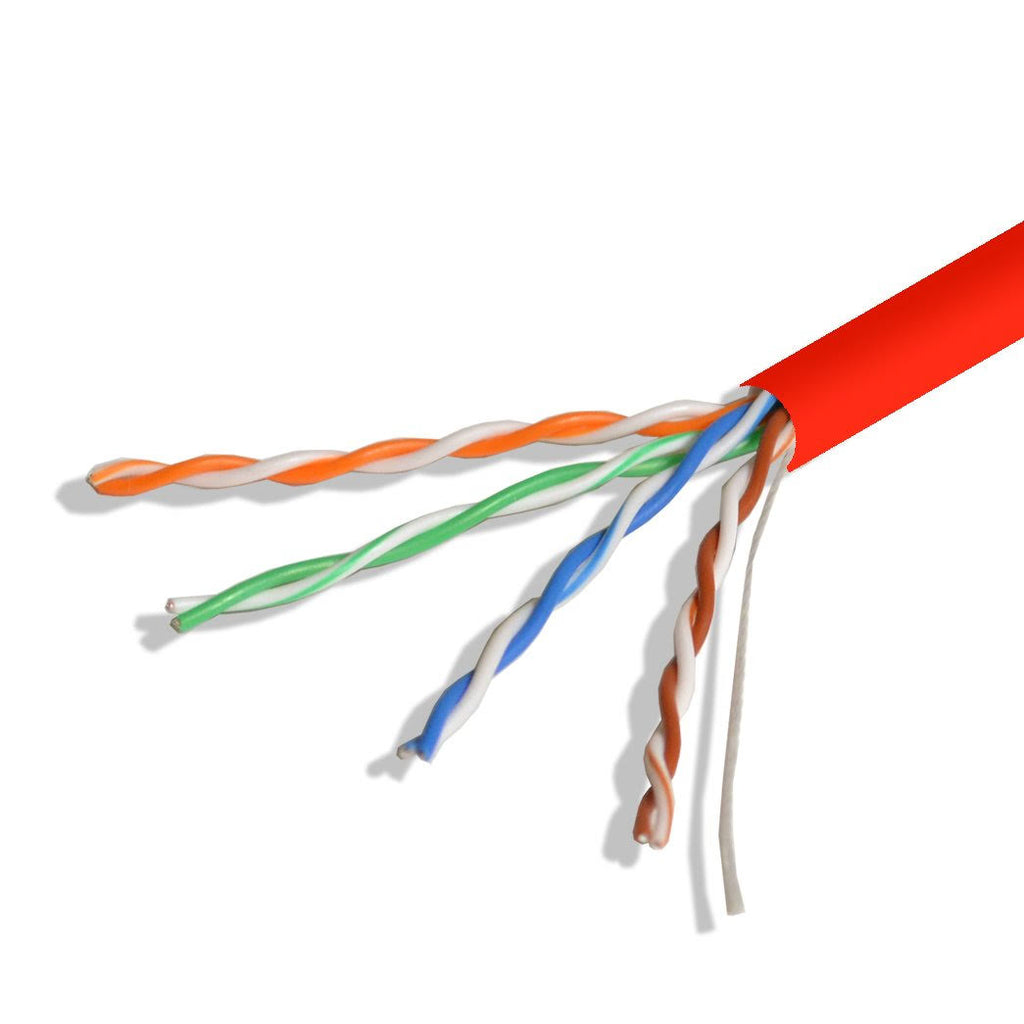 Cat5e UTP 1000ft Bulk Ethernet Network Cable 24AWG 350MHz Pure Copper Riser Red I1720