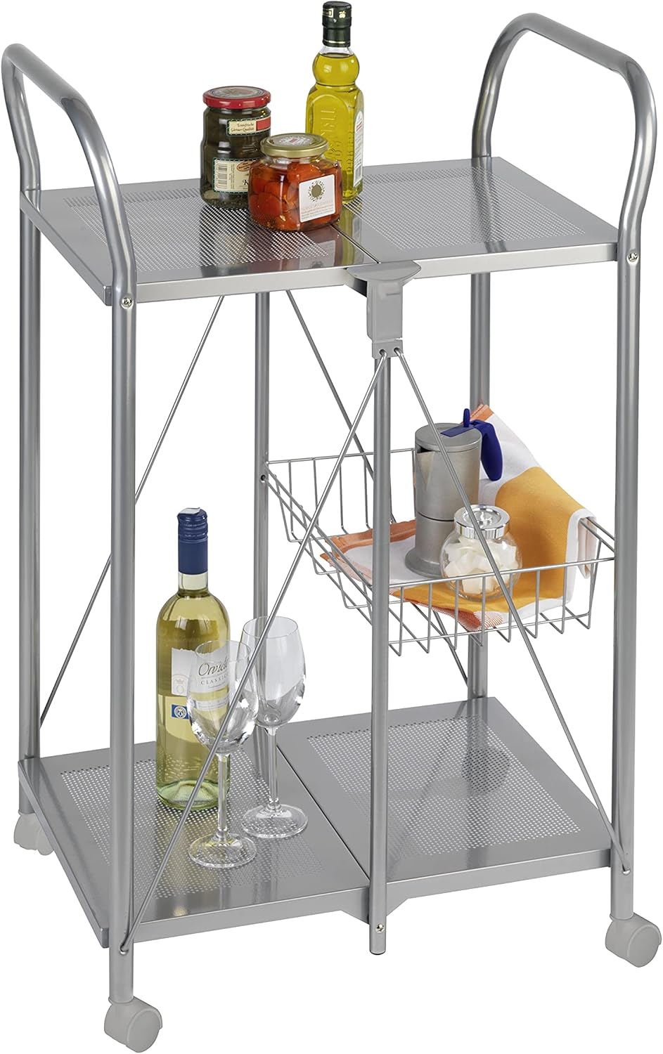 3 Tier Rolling Metal Cart B41068