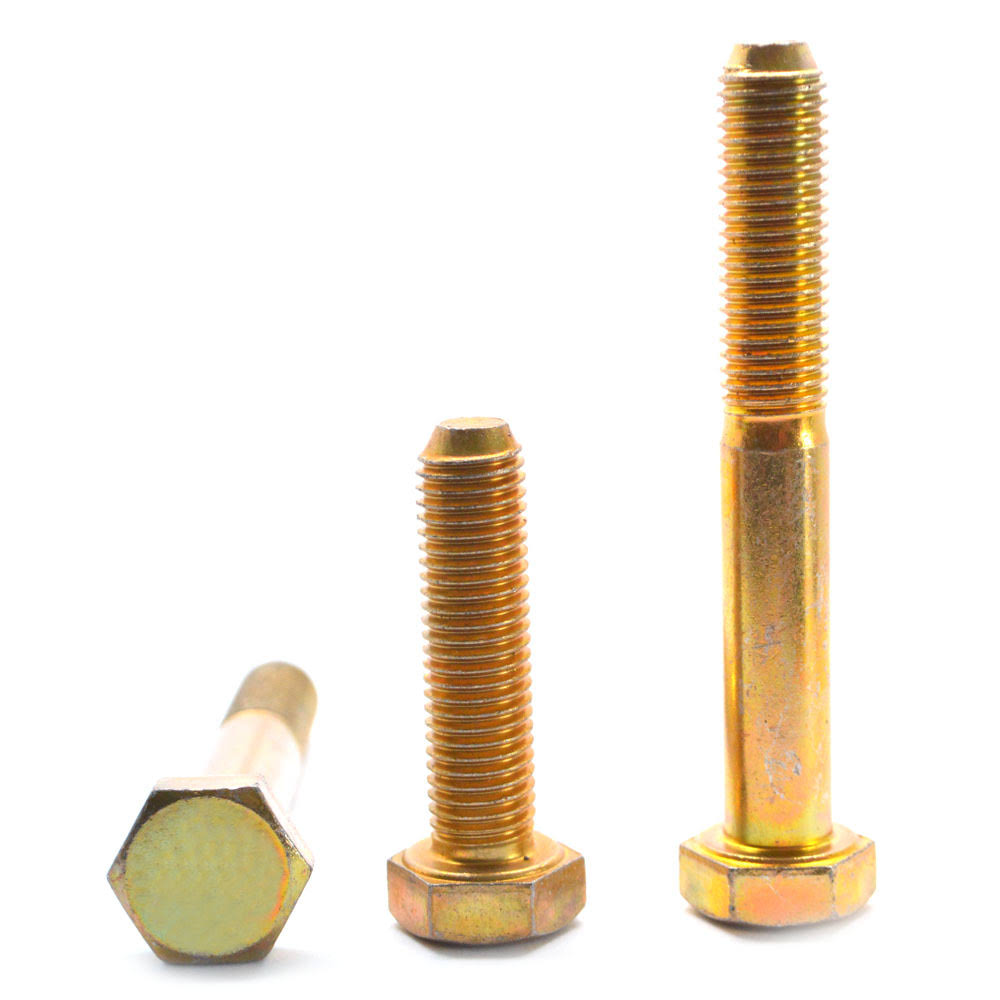 3/4x22-10 x 4 3/4x22 Coarse Thread Grade 8 Hex Cap Screw Alloy Steel Yellow Zinc Plated J6754