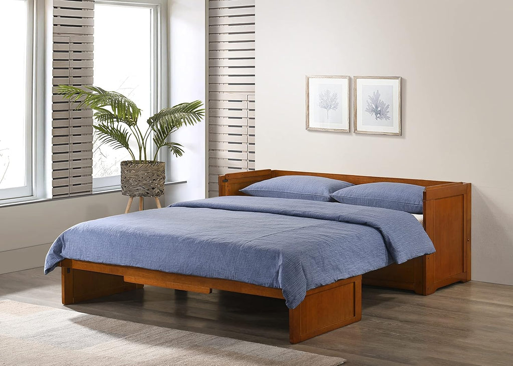 Queen Hickory Murphy Cabinet Chest Bed with Mattress N2619