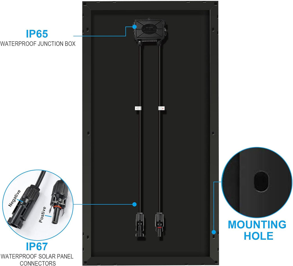 400 Watt Black Mono Solar Panel for 12/24 Volt System I805607