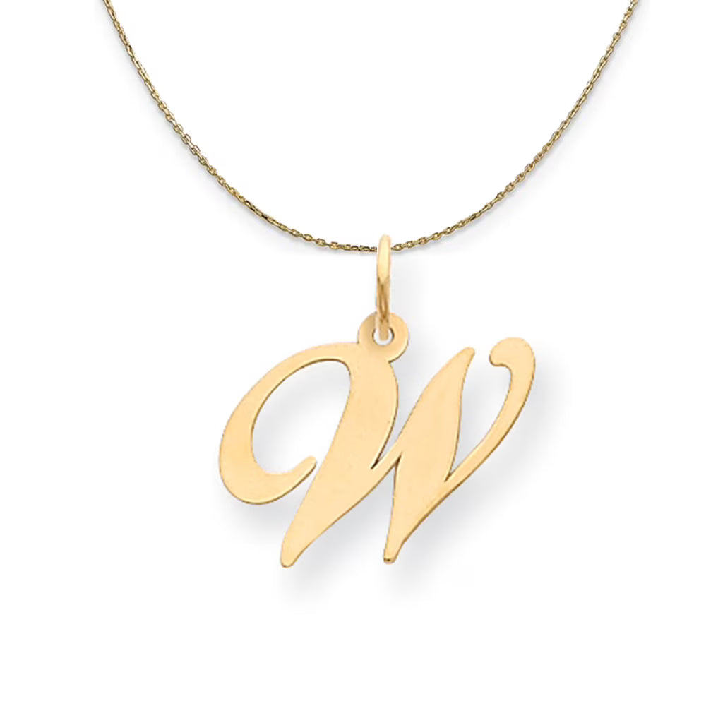 14k Yellow Gold Initial W Necklace - 22 Inch T720769