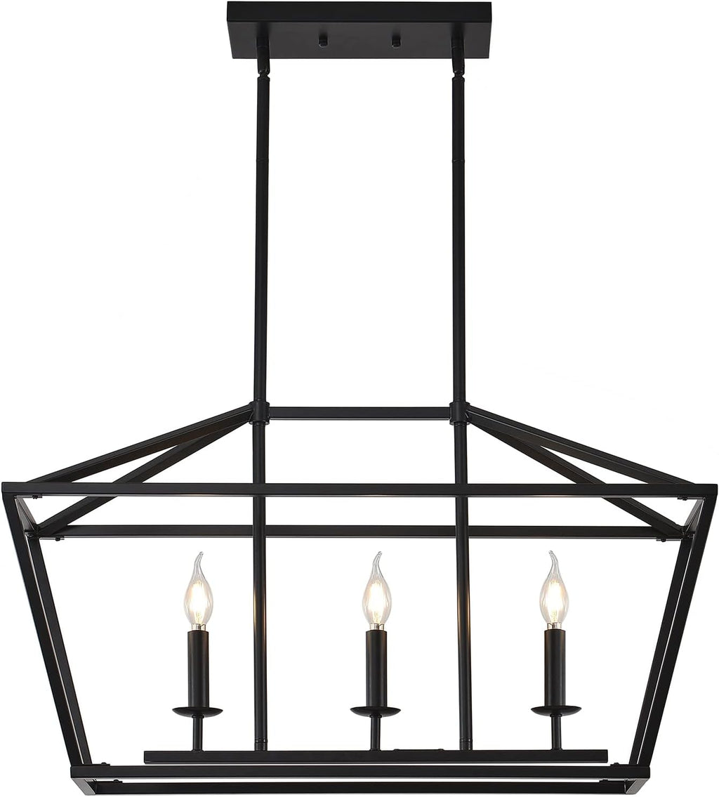 3-Light Black Farmhouse Chandelier Y339