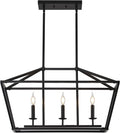 3-Light Black Farmhouse Chandelier Y339