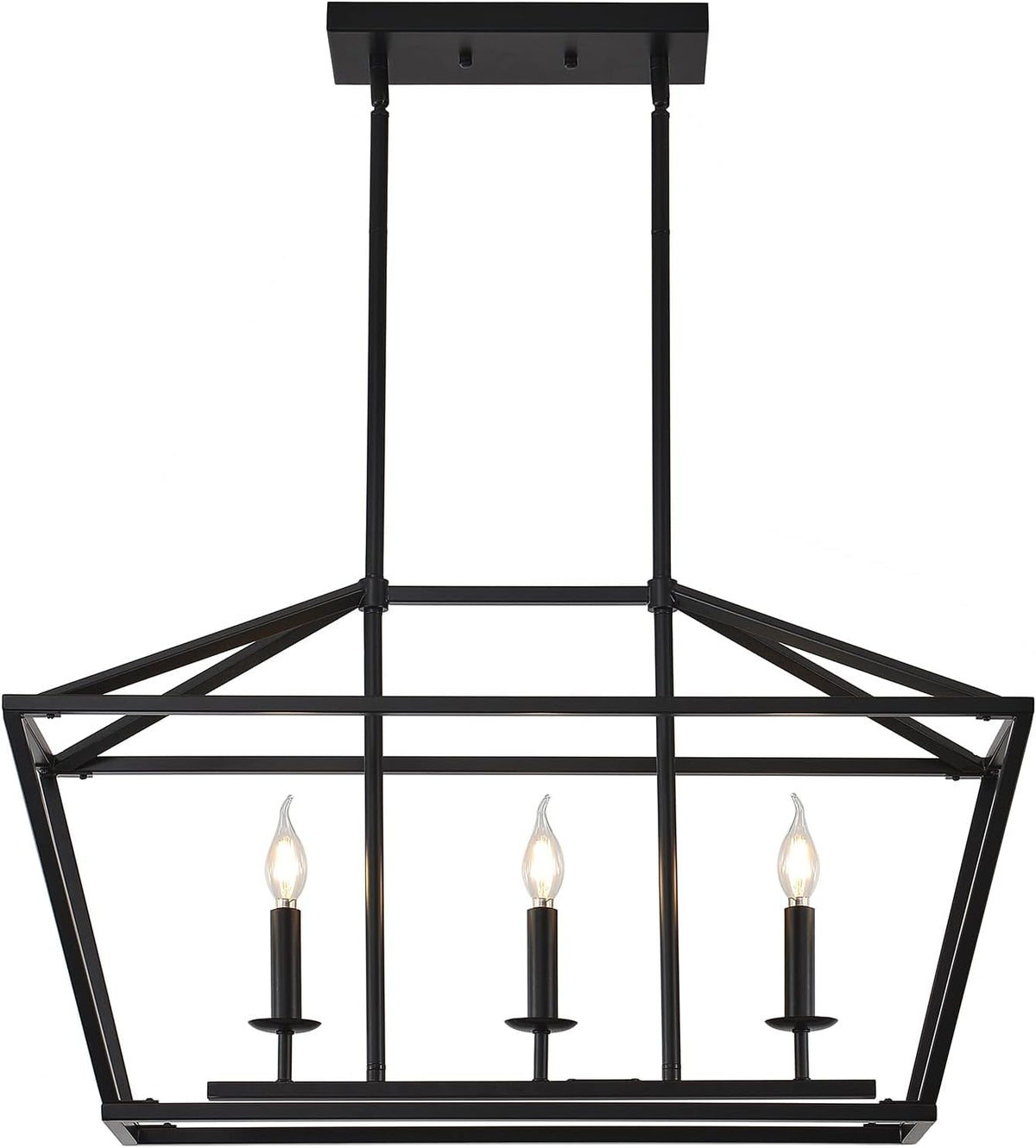 3-Light Black Farmhouse Chandelier Y339