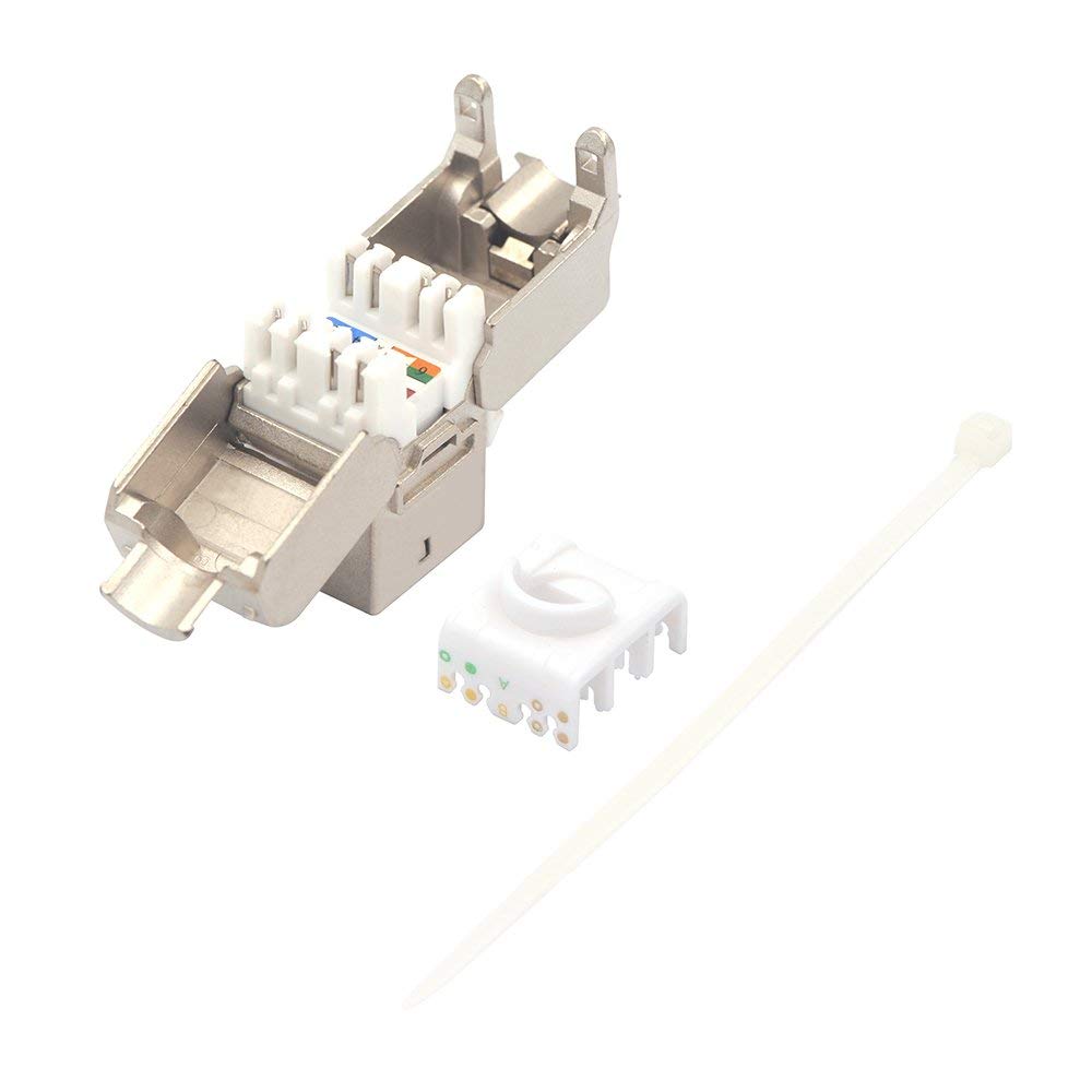 RJ45 Cat6A Shielded Keystone Jacks 12 Pack Toolless Modular Jacks F315914