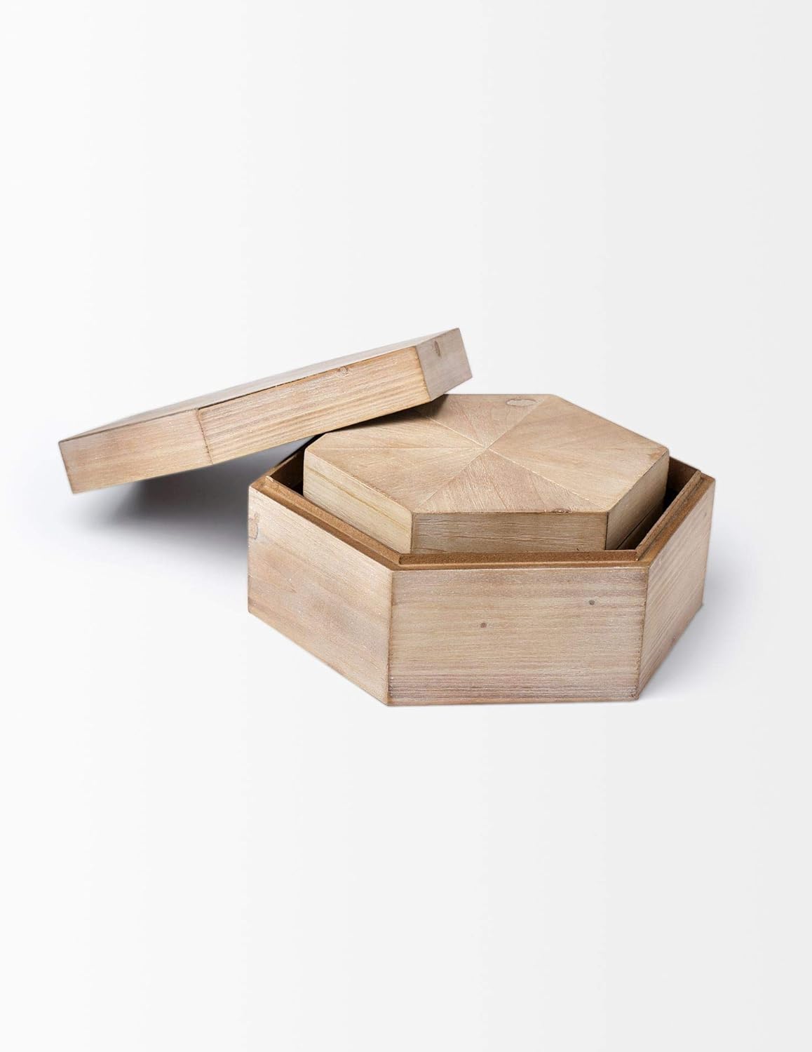 Set of 2 Light Brown Decorative Boxes V992051