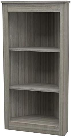 Gray Smoke Oak 3 Shelf Corner Bookcase X467681