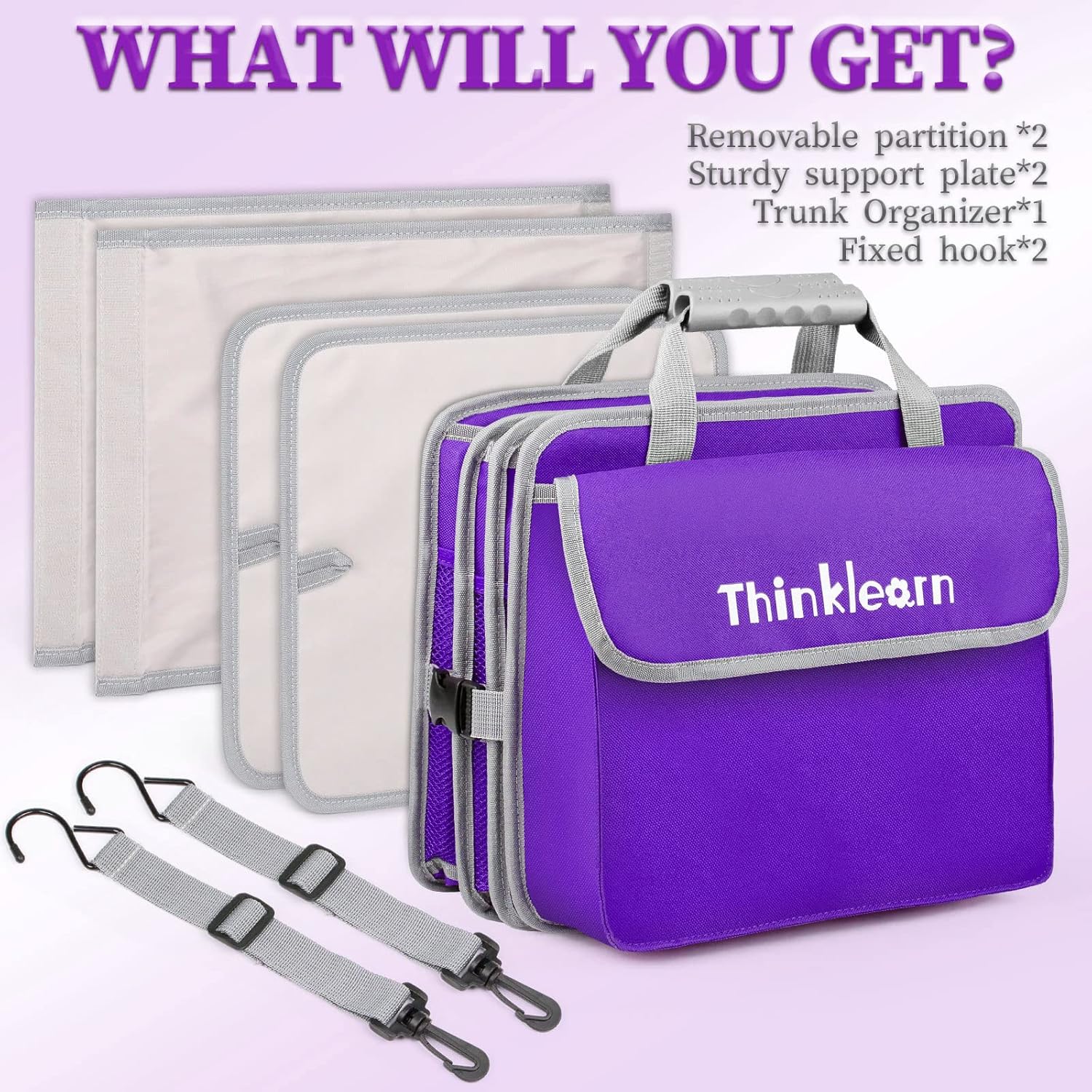 Purple Waterproof Trunk Organizer with Cooler, Pack of 2 A9645
