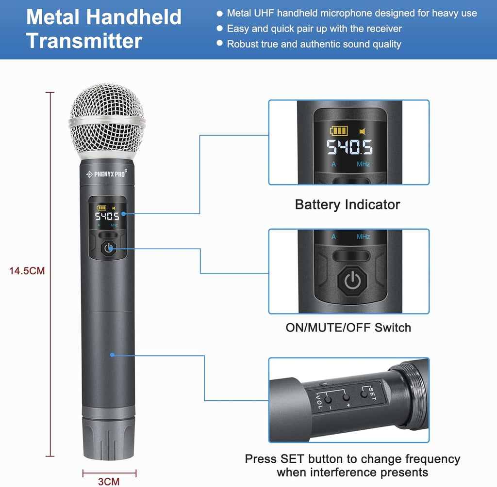 UHF Wireless Handheld Microphone System with Case U5203