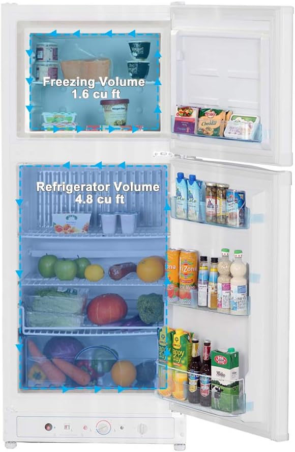 Propane Refrigerator with Freezer, 6.1 Cu.ft, White X591274