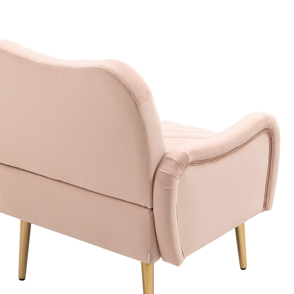 Velvet Single Sofa Chair with Rose Golden Metal Legs J59225