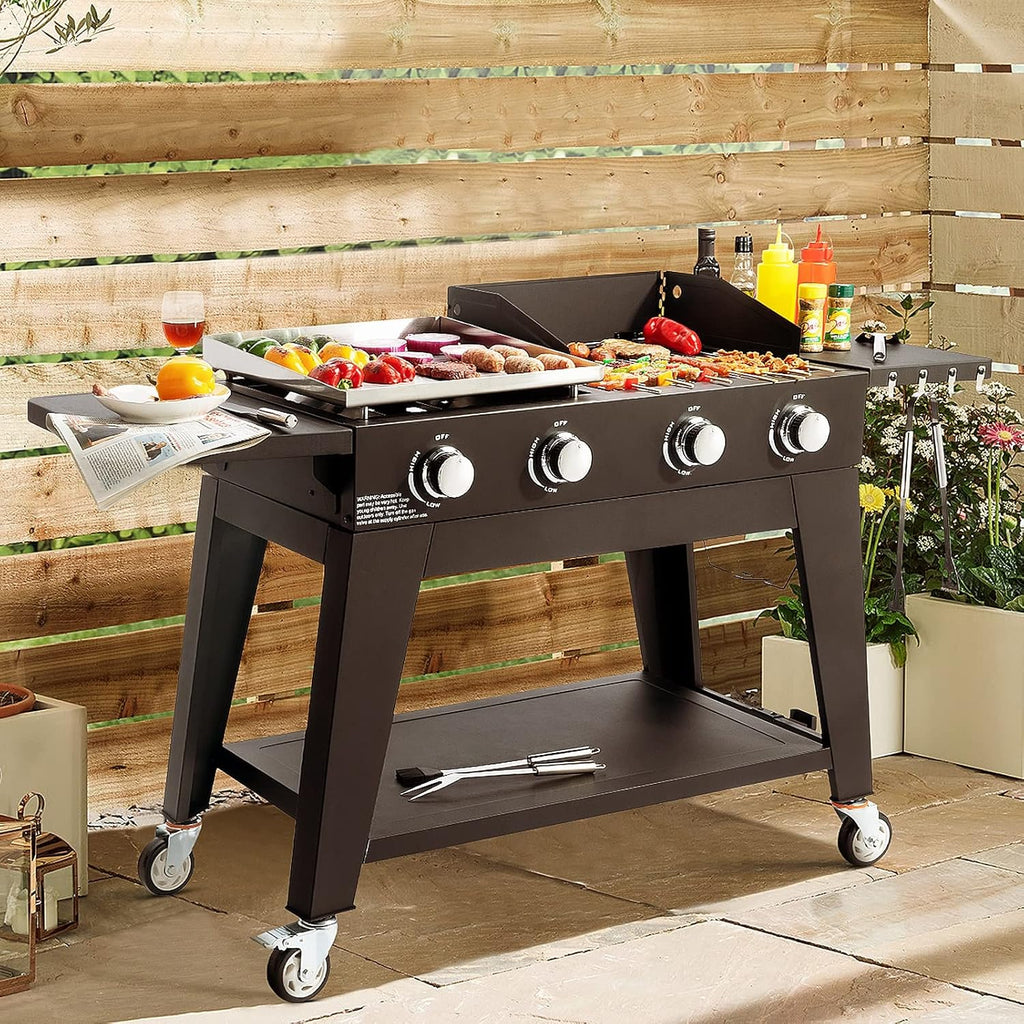4 Burner Propane Gas Grill with Two Cooking Grate S373587