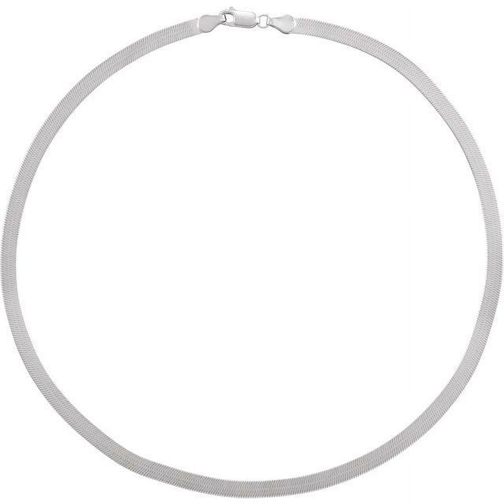 14K White 4.6 mm Flexible Herringbone 16" Chain I4901