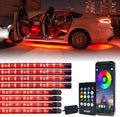 RGB LED Car Underglow Light Kits, 8PCS Underbody Interior Bluetooth Lights Y3214