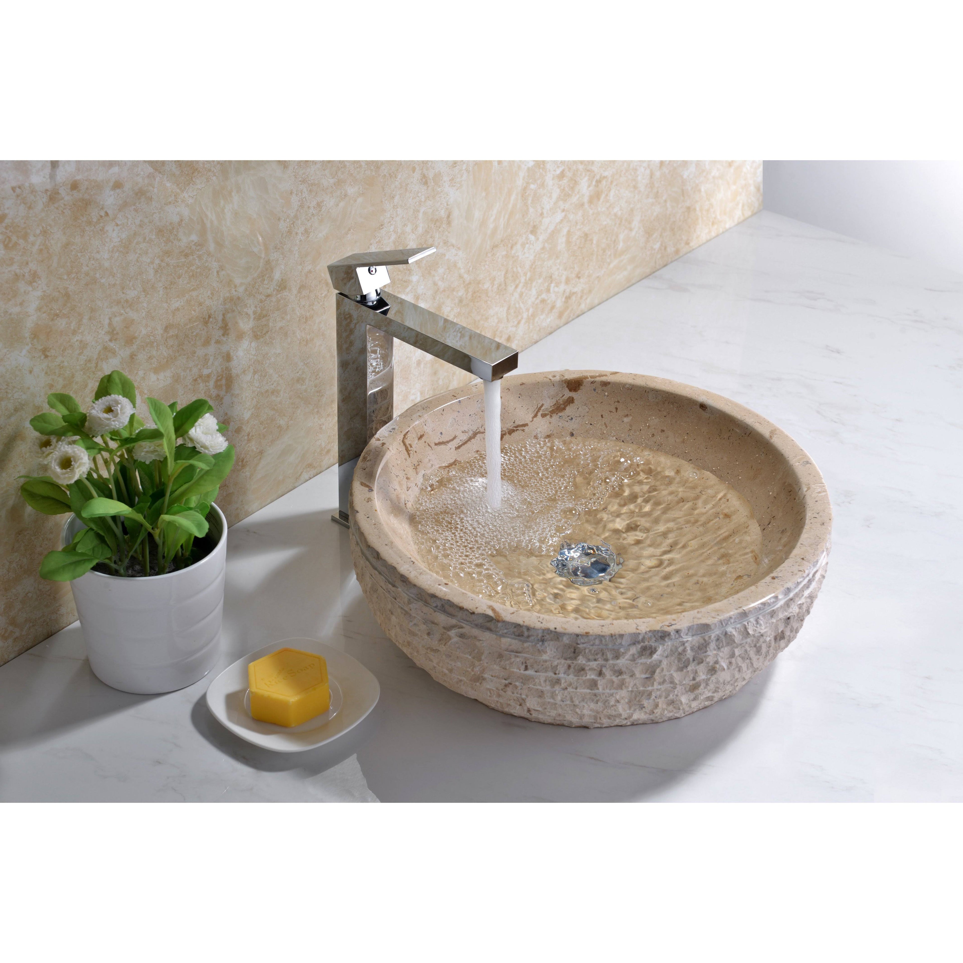 Classic Cream Marble Vessel Sink L63277