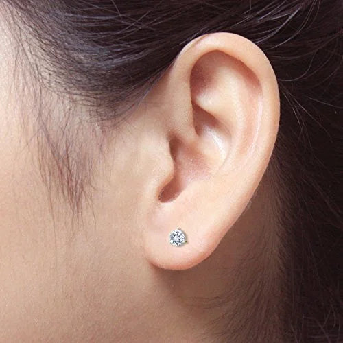 14k Yellow Gold Lab Grown Diamond Stud Earrings (1/4 cttw, E-F, VS1-VS2) Screw-backs L505296