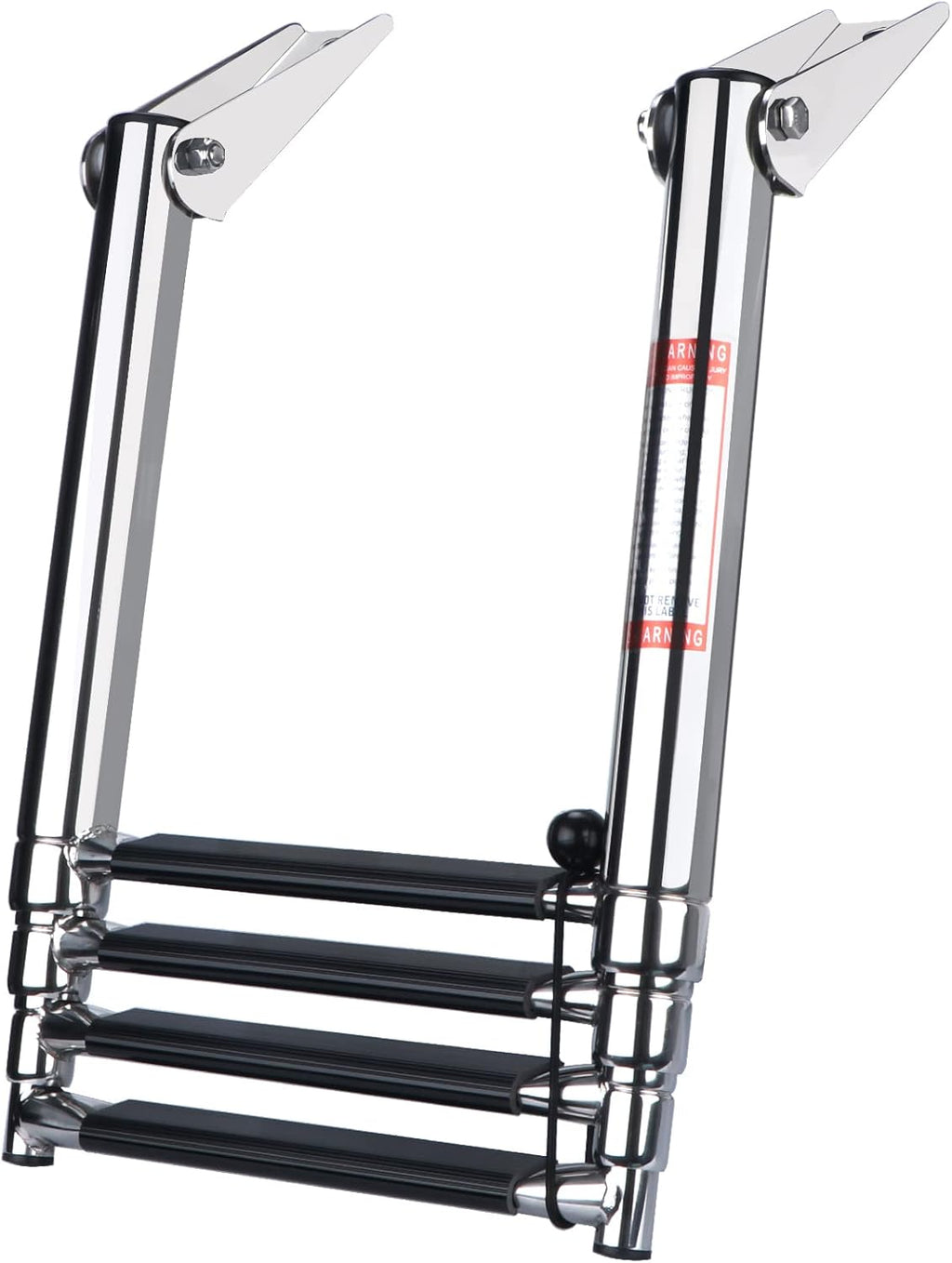 Telescopic 4 Step Stainless Steel Boat Ladder, 900 Pound Capacity, Pack of 2 M666745