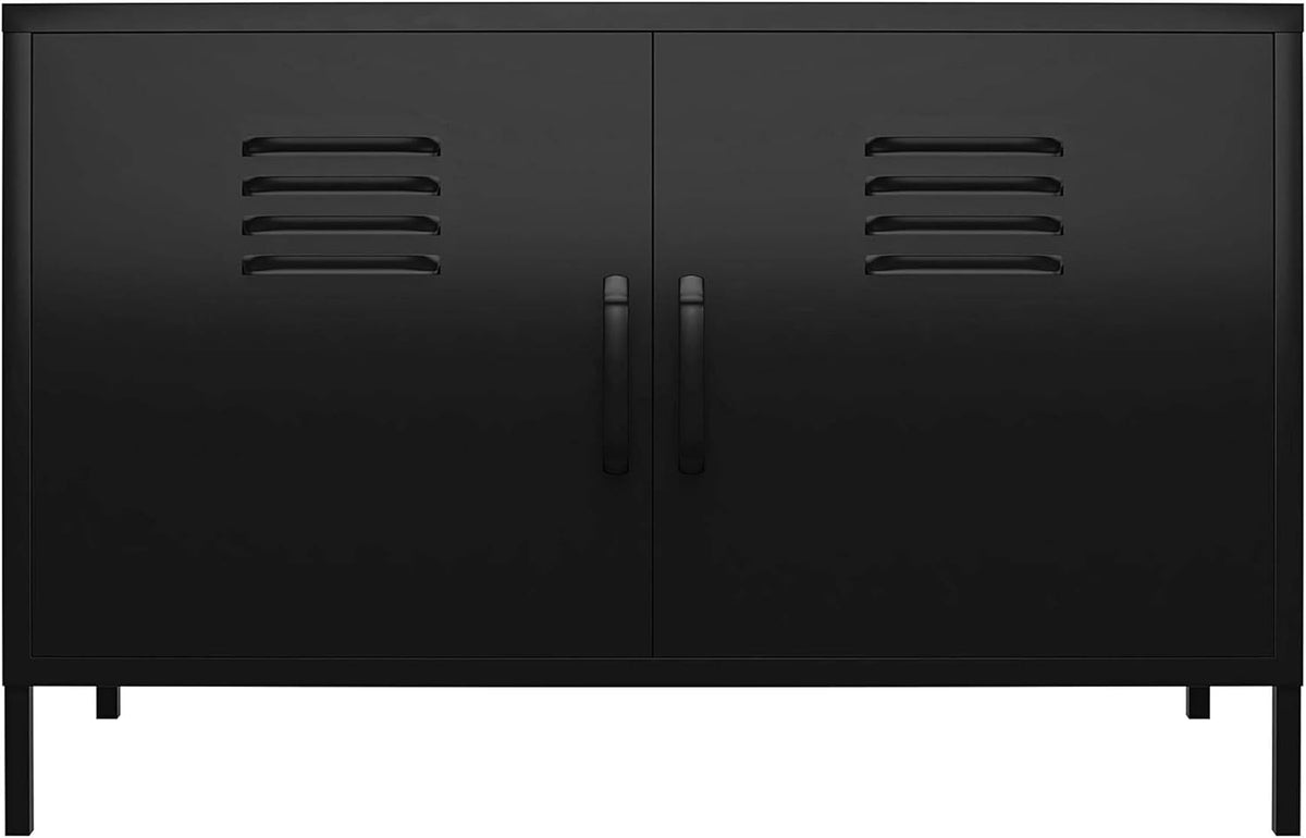 White 2 Door Metal Locker Accent Cabinet C686