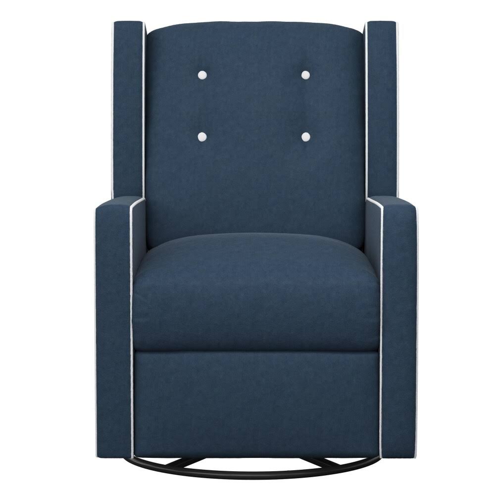 Dark Blue Swivel Glider Recliner Chair D6948