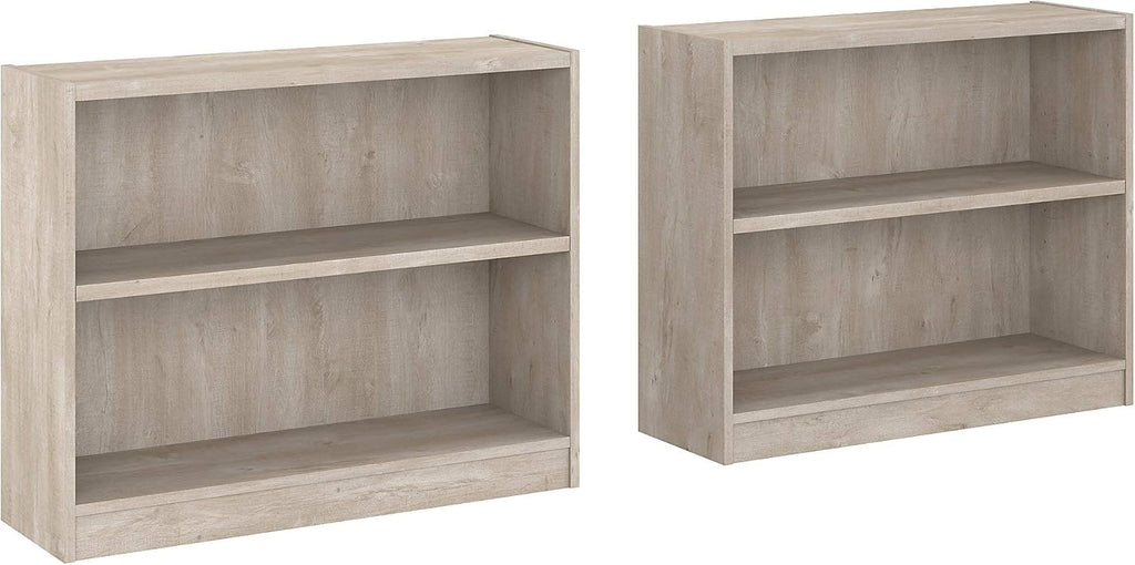 Pure White 2 Shelf Bookcase Set of 2 W749