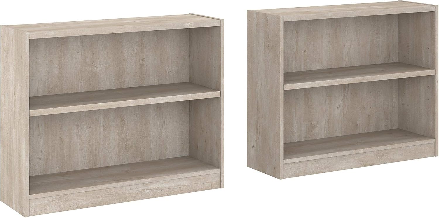 Pure White 2 Shelf Bookcase Set of 2 W749