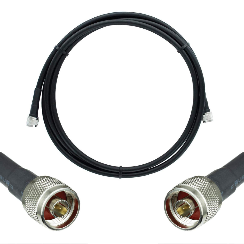 100ft Ultra Low Loss Coaxial Cable 50ohm N Male to N Male Black Y639