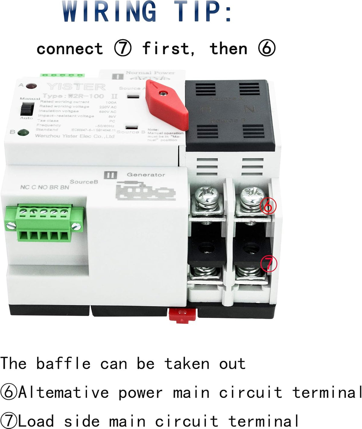 WiFi and RF433 Remote Control Dual Power Automatic Transfer Switch Ats 16-63-100A Rated 220V 240V Din Rail Mounted Controller H2770