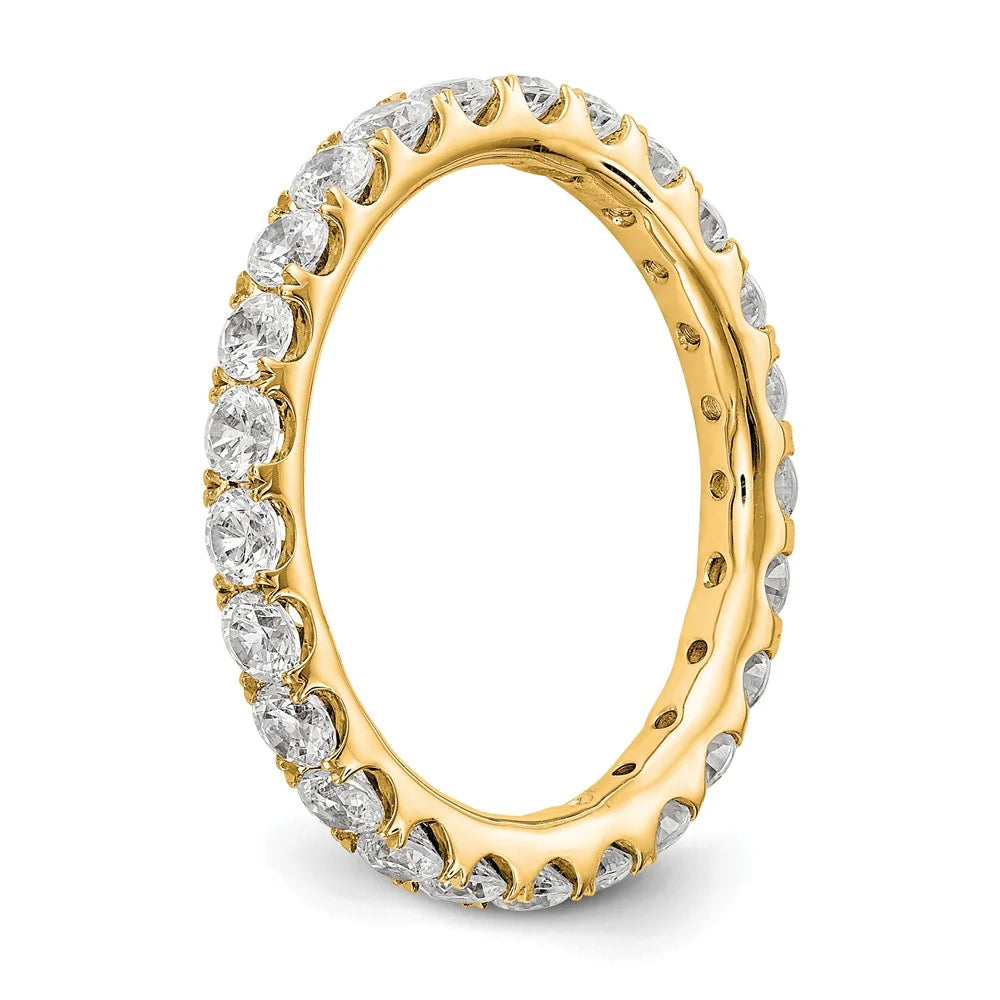 14K Yellow Gold Diamond Eternity Ring, Lab Grown Round, Size 5 O1456