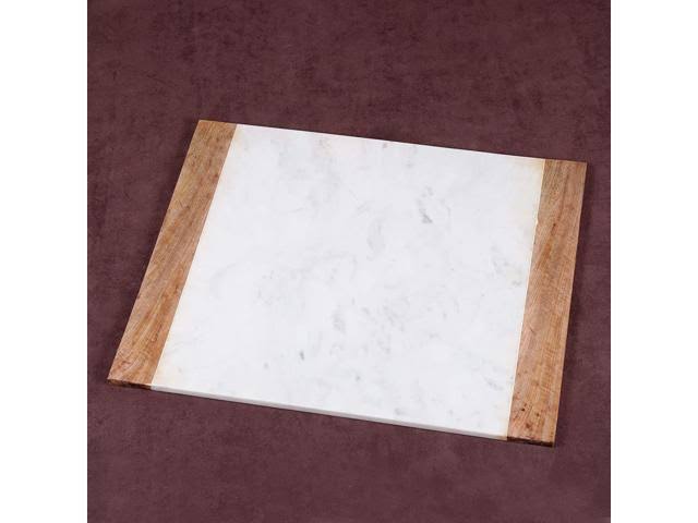 Natural White Marble Mango Wood Handled Board and Pastry Board Set K103414