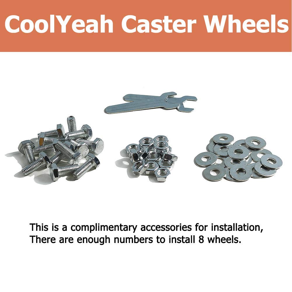 4 inch Swivel Plate PVC Caster Wheels, Heavy Duty Locking Casters (Pack of 8, 4 with Brake & 4 Without) F42379