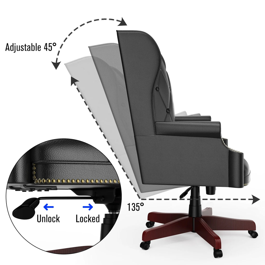 Black Ergonomic PU Leather High Back Office Chair S183497