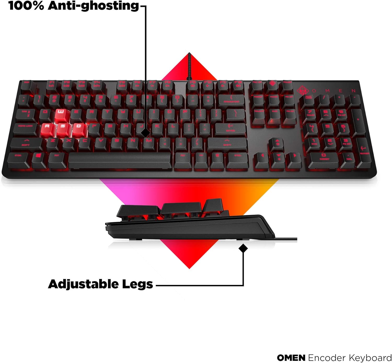 Mechanical Gaming Keyboard with Cherry MX Red Keys, LED Backlit, USB B4157