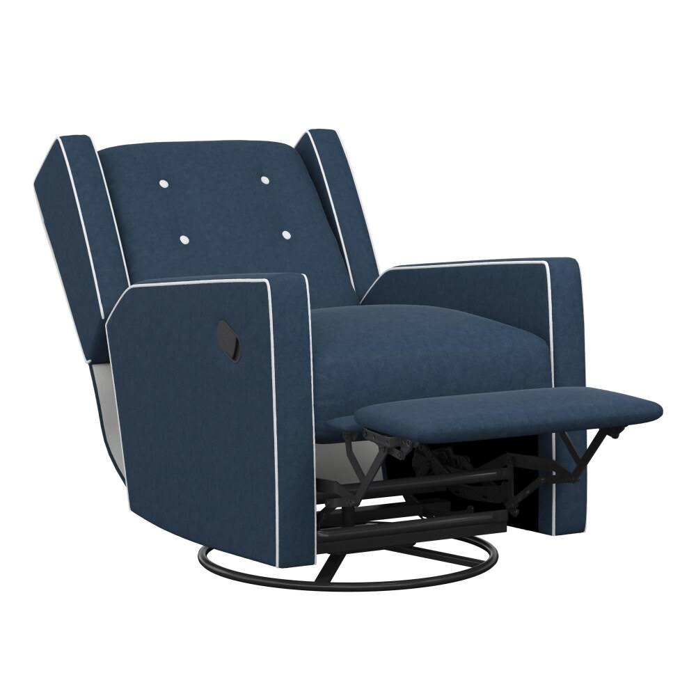 Dark Blue Swivel Glider Recliner Chair D6948