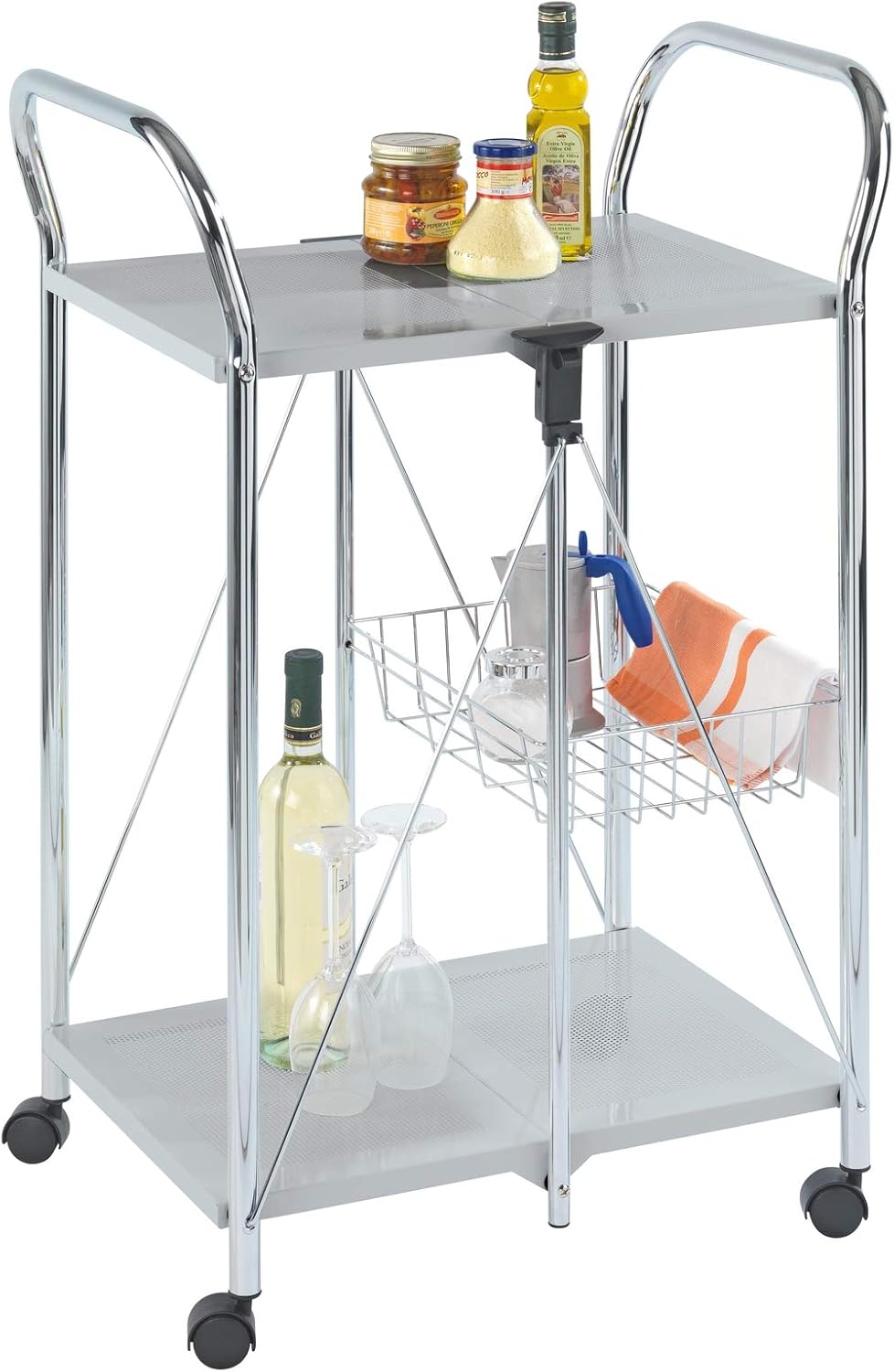 3 Tier Rolling Metal Cart B41068