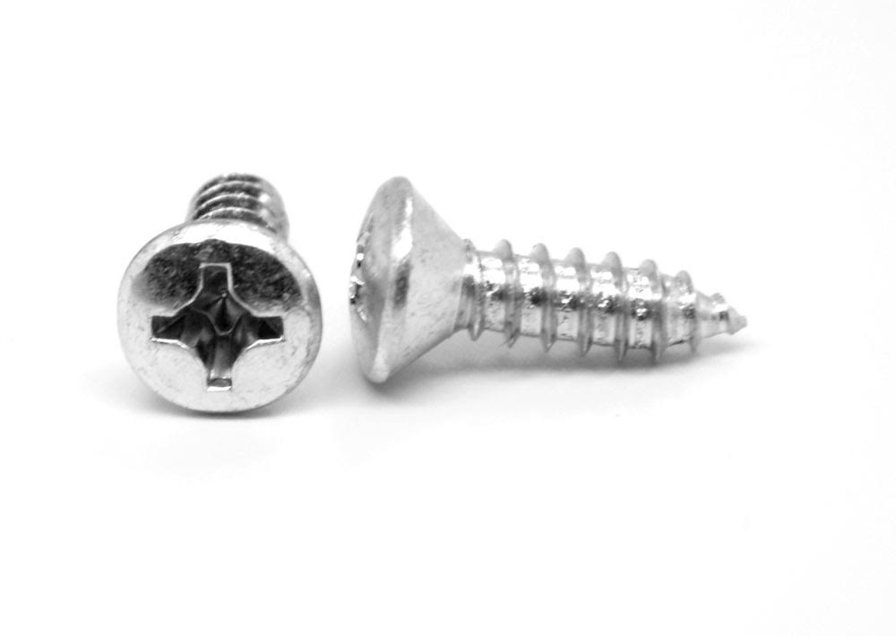 1/4-14 x 1 Sheet Metal Screw Phillips Oval Head Type AB Low Carbon Steel Zinc Plated U8052